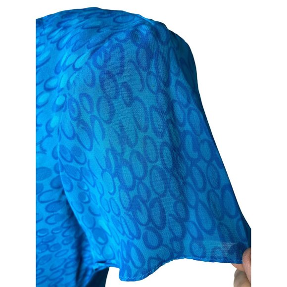 Outlook Women's Dress Size 6 Blue Paisley Short Sleeve Round Neck Lined Sheath K - Picture 9 of 13